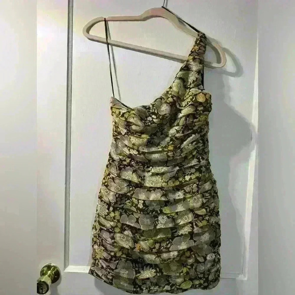 ZARA One Shoulder Mini Dress - Picture 2 of 8